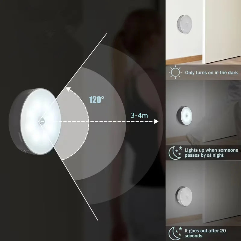 Motion Sensor Night Light – Wireless Rechargeable LED Lamp for Bedroom, Staircase & Closet