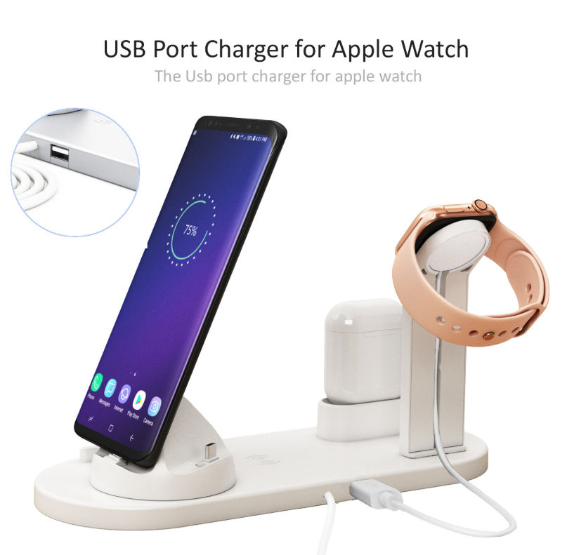 3-in-1 Wireless Charging Station with 360° Rotating Cradle