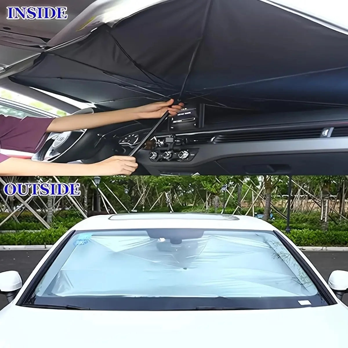 Foldable Car Windshield Sun Shade — UV Protection, Universal Fit