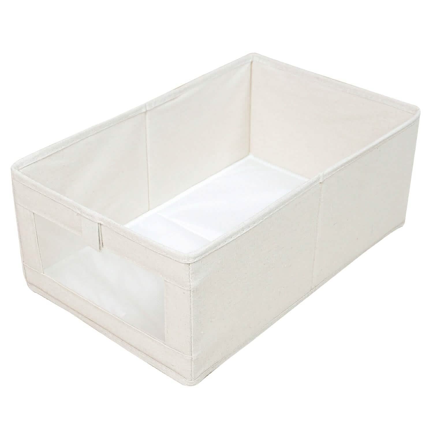 4-Piece Foldable Linen Storage Bins with Clear Window – Closet & Home Organizer