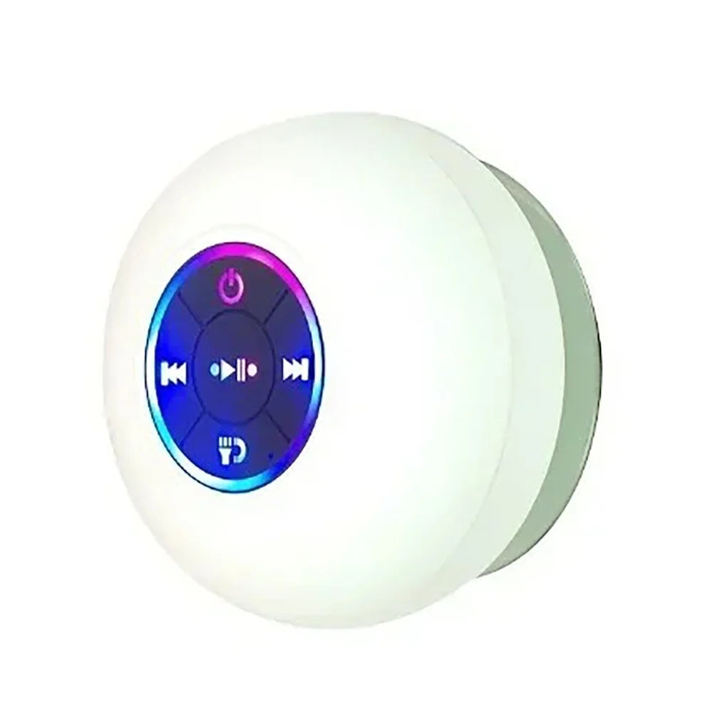 Waterproof Bluetooth Shower Speaker with Suction Cup — LED, Portable, Wireless