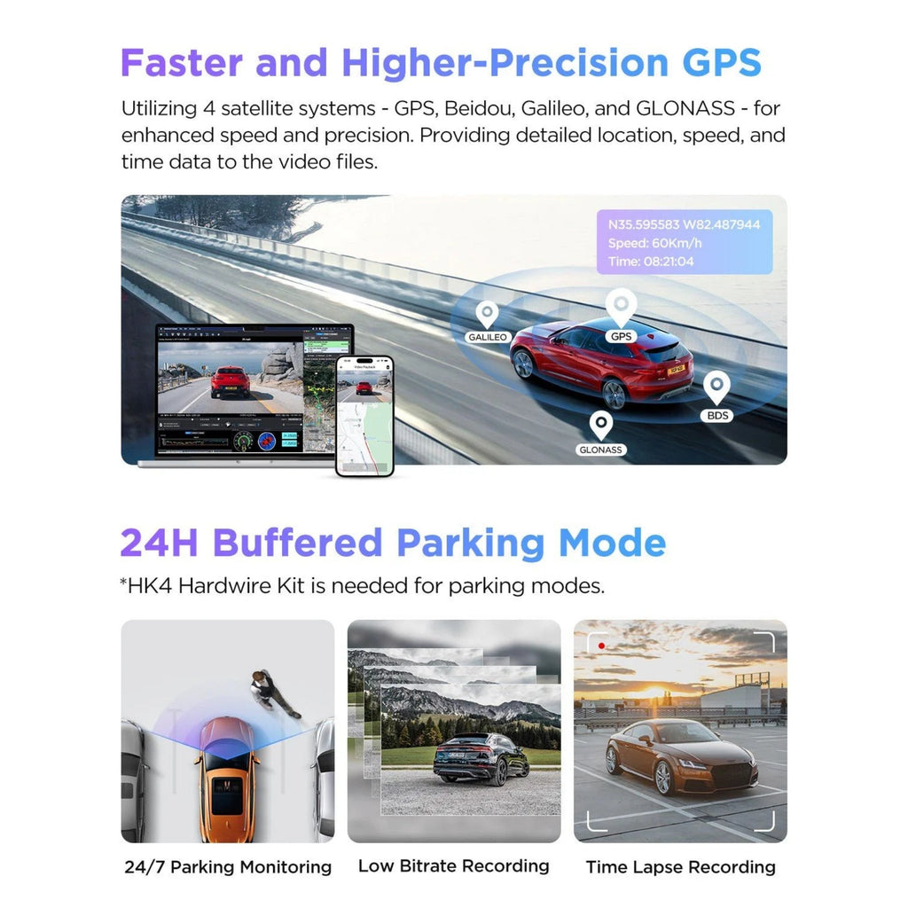 VIOFO A229 Pro 4K Dual Dash Cam – Front & Rear with Sony STARVIS 2, HDR & Voice Control