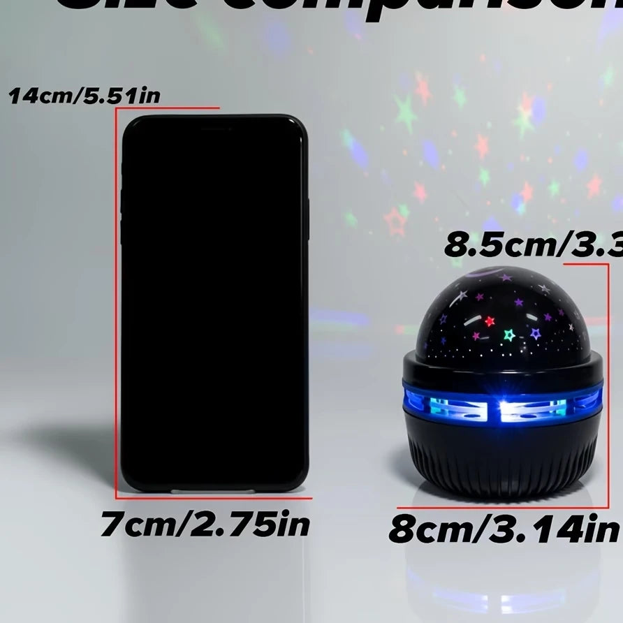 Starry Sky Night Light Projector – LED Galaxy Lamp with Moon & Star Effects