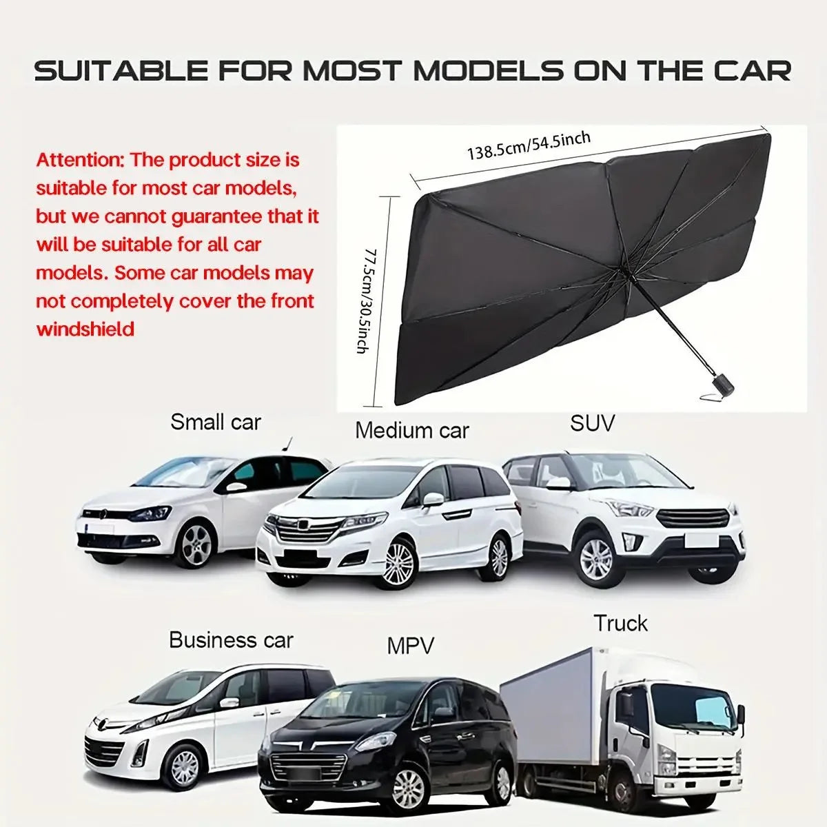 Foldable Car Windshield Sun Shade — UV Protection, Universal Fit