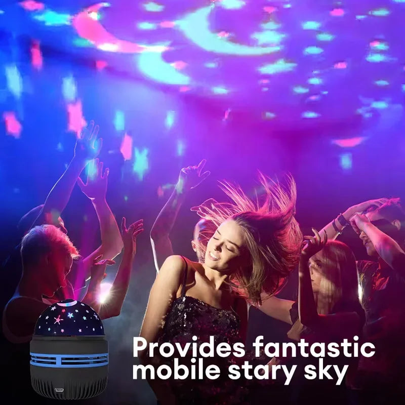 Starry Sky Night Light Projector – LED Galaxy Lamp with Moon & Star Effects
