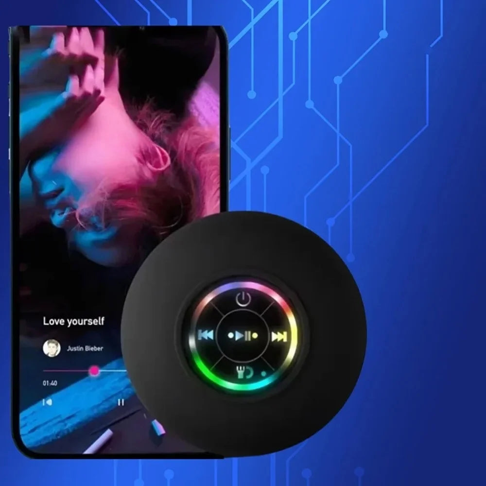 Waterproof Bluetooth Shower Speaker with Suction Cup — LED, Portable, Wireless