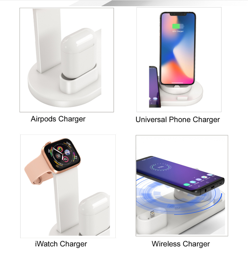 3-in-1 Wireless Charging Station with 360° Rotating Cradle