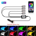 LED Car Interior Ambient Lights Kit – RGB Music Sync Strip Lighting with Remote & App Control