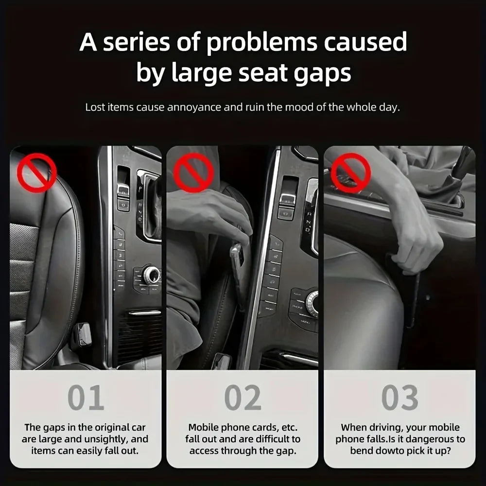 Premium 2-Piece Car Seat Gap Filler Organizer – Stop Lost Items Instantly