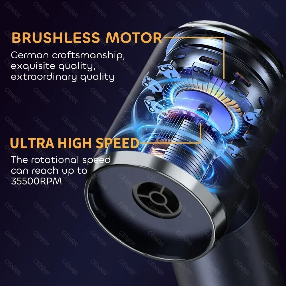 CENRR Wireless Car Vacuum Cleaner – 210,000PA Cordless High-Suction Auto Vac