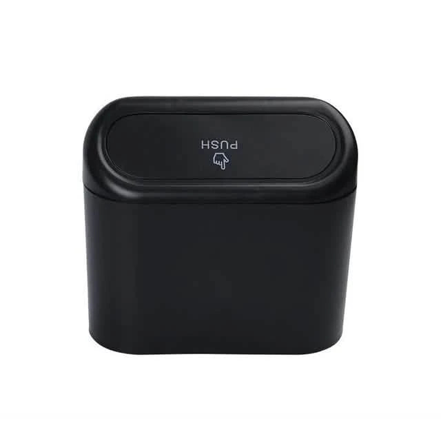 Car Trash Can with Lid – Hanging Vehicle Garbage Organizer (Black, White & Pink)
