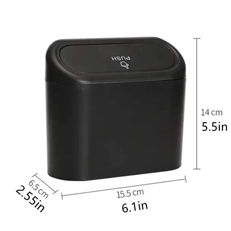 Car Trash Can with Lid – Hanging Vehicle Garbage Organizer (Black, White & Pink)