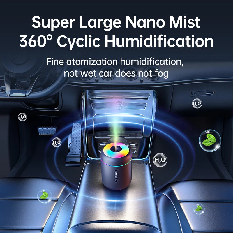 Mini Air Humidifier & Aroma Diffuser — USB, 180ml, Car & Home