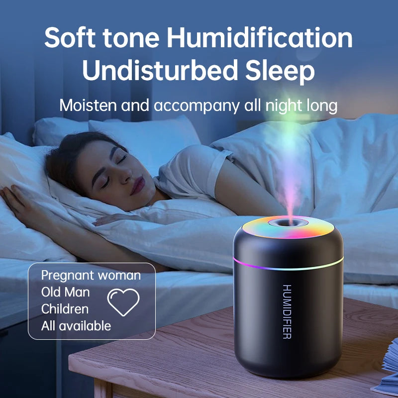 Mini Air Humidifier & Aroma Diffuser — USB, 180ml, Car & Home