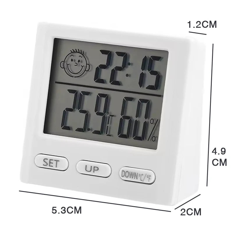 LED Digital Thermometer & Hygrometer – Indoor Clock with Temperature, Humidity & Alarm
