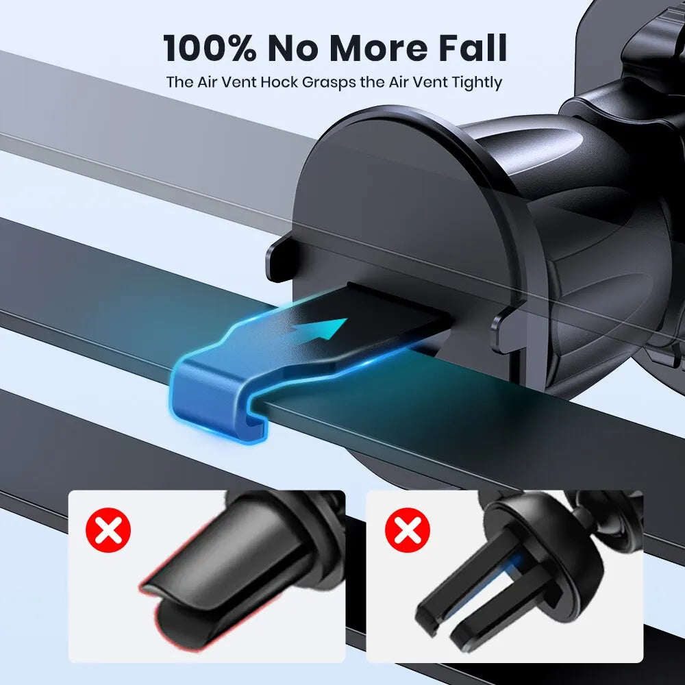 Magnetic Car Phone Mount – Air Vent Holder with 6 N52 Magnets, 360° Rotation, Universal Fit
