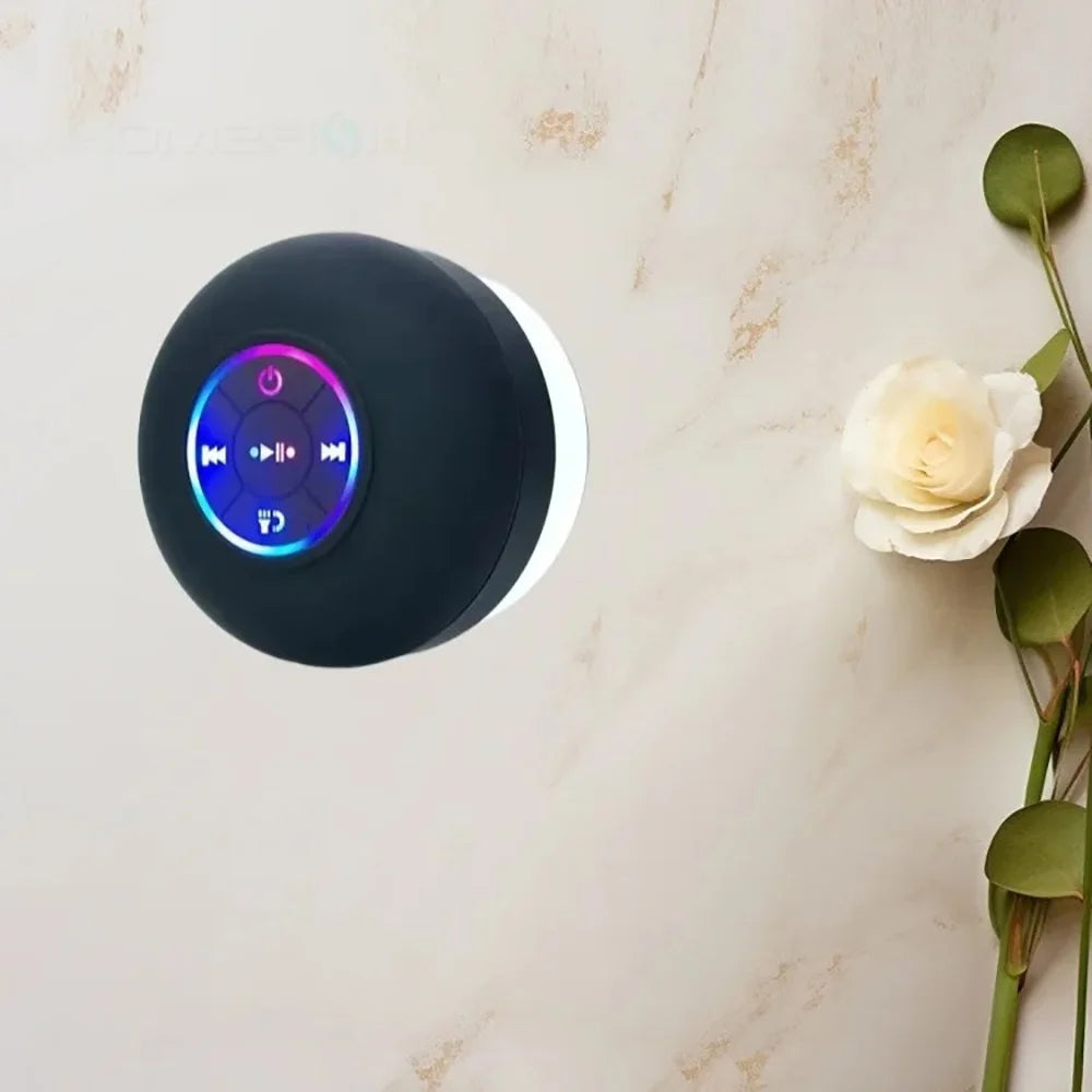 Waterproof Bluetooth Shower Speaker with Suction Cup — LED, Portable, Wireless